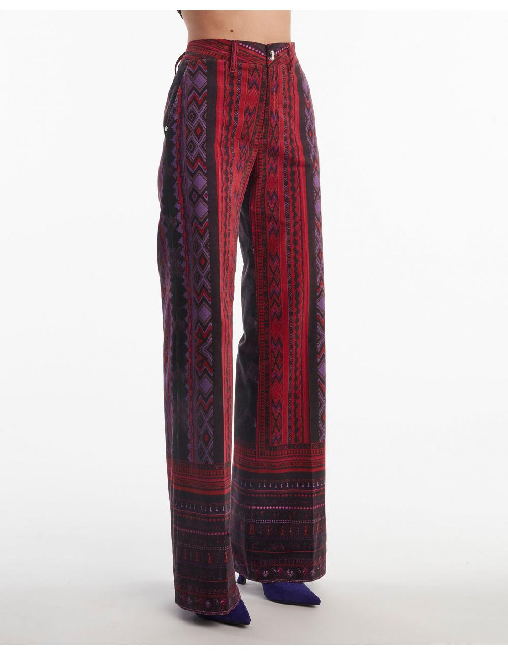 Angelo marani PANTALONE IN VELLUTOST SCACCHI Nuova